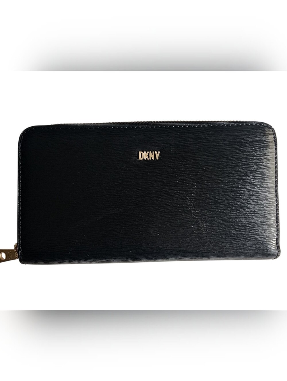 DKNY Black Zip-Around Wallet Internal Zip Pouch 12 Card Slots